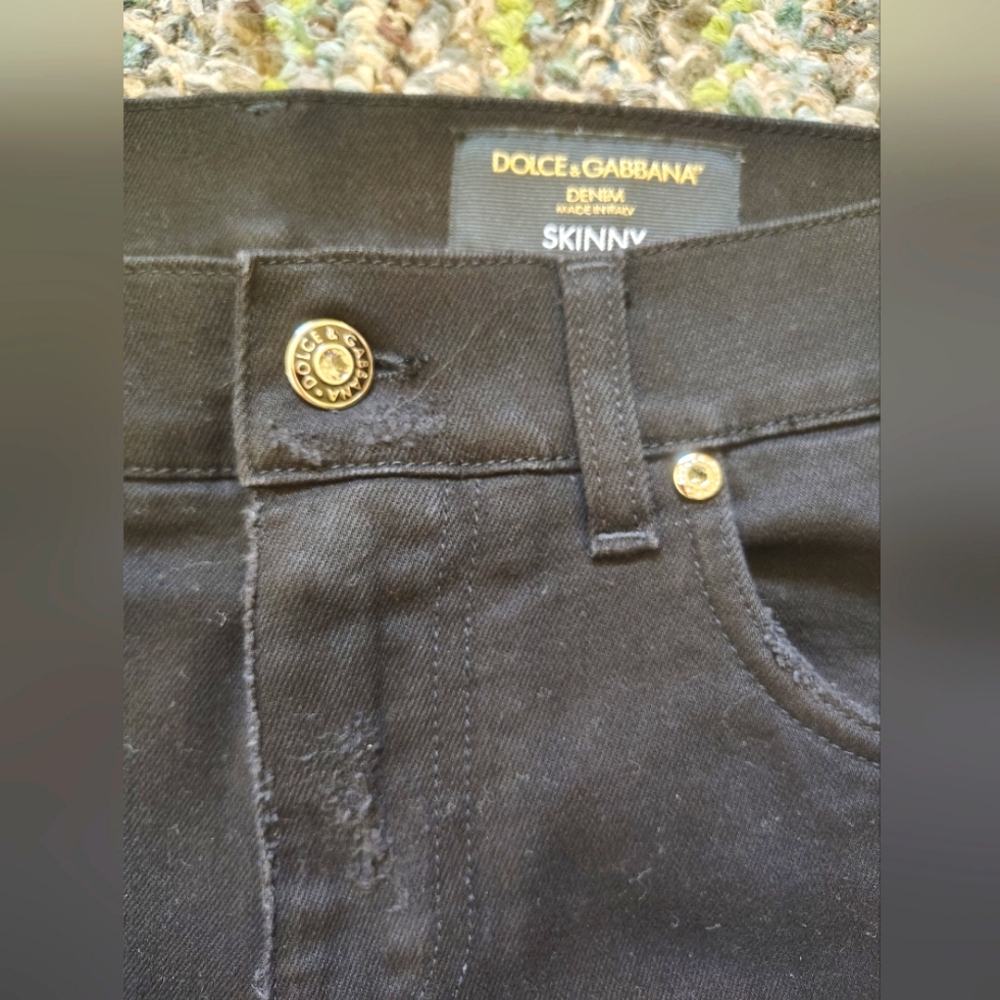 Dolce & GabbanaEmbroidered Skinny Jeans color black Size 46